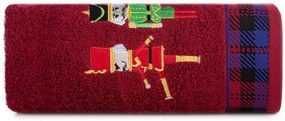 Памучна коледна кърпа червена с оловни войници Ширина: 70 см | Дължина: 140 см