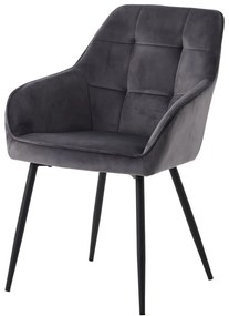 Сиви тапицирани трапезни столове в комплект с подлакътници 2 бр. Nolan Square – Unique Furniture