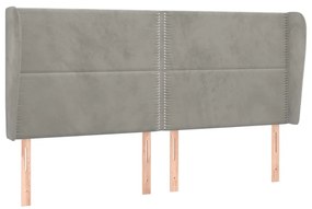 3117876 vidaXL Горна табла за легло с уши, светлосива,183x23x118/128 см,кадифе