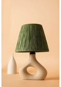 Зелена настолна лампа с абажур от хартиен шнур (височина 40 cm) Serin – Opviq lights