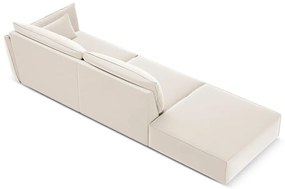 Бежов кадифен диван десен ъгъл 264 cm Vanda – Mazzini Sofas