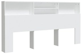 811889 vidaXL Табла за легло тип шкаф, бяла, 200x19x103,5 см