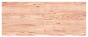 363696 vidaXL Стенен рафт светлокафяв 120x50x(2-4) см обработен масивен дъб