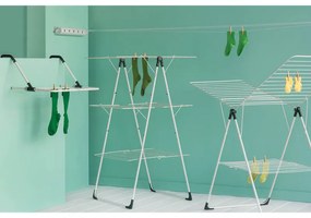 Сушилник за дрехи Brabantia 90300182, Т-образен, 20 м, Устойчив на корозия, Регулируеми крила, Решетка за сушене, Бял