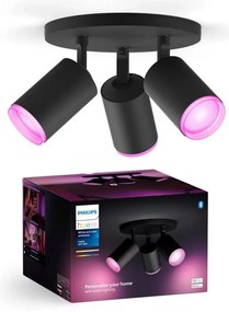 Philips Hue FUGATO 3xGU10 LED RGBW димируемо осветително тяло, черно
