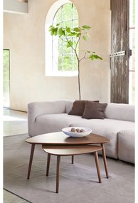 Кафяви масички за кафе в комплект от 2 бр. от декор от дъб 70x100 cm Adda – Unique Furniture