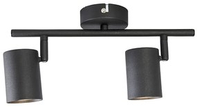 Модерен прожектор черен 2-светлина наклоняем - Jeana