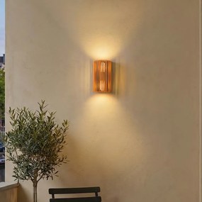 Japandi стенна лампа оранжева с черно и въже IP44 - Jayla