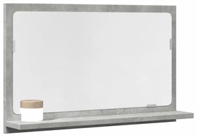 856192 vidaXL Шкаф за баня с огледало бетонно сив 60x11x37 см инженерно дърво