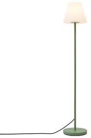Външна подова лампа зелена с бял абажур IP65 - Virginia