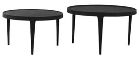 Черни кръгли масички за кафе в комплект от 2 бр. ø 75 cm Tobias – Light &amp; Living