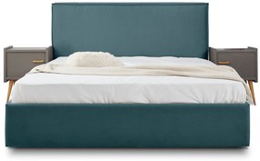 Тапицирано легло Pure-Petrol-110 x 200-Ξύλα Ελάτου