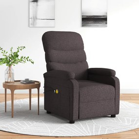 3073699 vidaXL Електрически масажен стол, тъмнокафяв, текстил