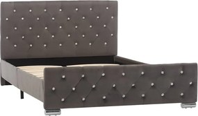 286831 vidaXL Рамка за легло, сива, текстил, 120x200 см