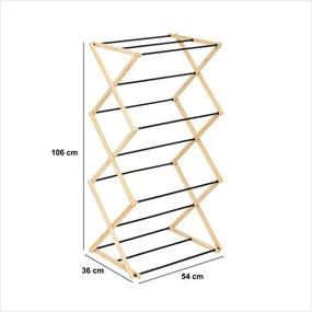 Сушилник за дрехи 5five Black Bamboo Accordion, Бамбук Бежов, 7 m