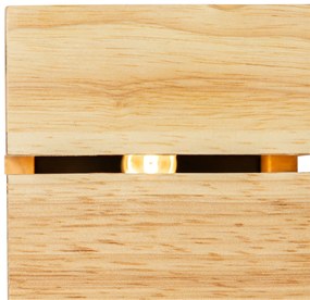 Ръстична стенна лампа дъбов дървен 9,7 см - Transfer Groove