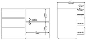 Скрин от дъбов декор с плъзгащи се врати в естествен цвят 119x76x50 cm Naia – Tvilum