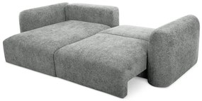 Сив шенилов разтегателен ъглов диван с място за съхранение (ляв ъгъл) Mele – Makamii