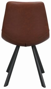 Кафяв трапезен стол с черни крака Alpha - Rowico