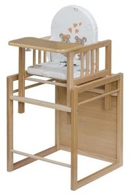 COSING - Детски стол за хранене 2 в 1 Viktoria бук/бял