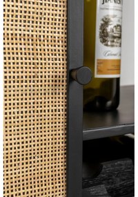 Черна ратанова стойка за вино за 16 бутилки, 80x175 cm Guuji - White Label