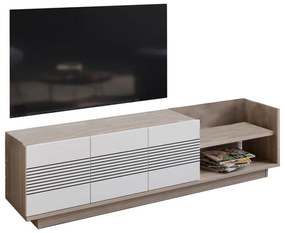 Tv stand Yubo pakoworld white-natural 167.6x35x43cm