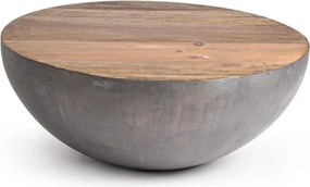 Сива/в естествен цвят метална кръгла масичка за кафе ø 90 cm Lancaster – Bizzotto