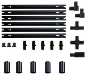 Модерна релсова система с 5 прожектора черна 1-фазна GU10 35mm - Iconic Ruby Honey