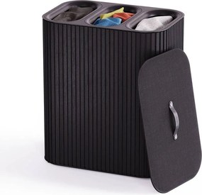 Черен бамбуков кош за пране 3x30 l Tota Trio Luxe – Joseph Joseph