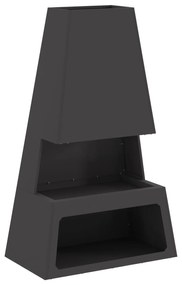 Sonata H Огнище с дървено място Черно 60x35x100 см Стомана