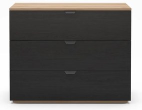 Черно-естествен скрин от декор от дъб 100x80x40 cm Dennis – Marckeric