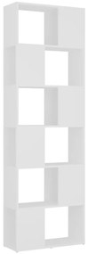 809098 vidaXL Библиотека/разделител за стая, бялa, 60x24x186 см