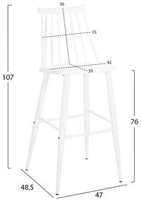 Бар стол Лавида II - HM8459.11 бял цвят