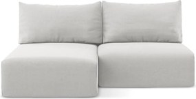 Светлосив кадифен сгъваем/с място за съхранение ъглов диван (ляв ъгъл) Kalena – Makamii