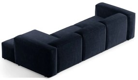 Тъмносин ъглов диван от рипсено кадифе (десен ъгъл) Bergano – Cosmopolitan Design