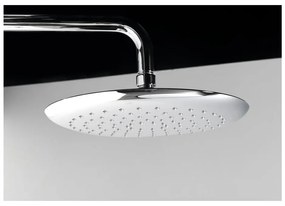 Месингов душ комплект в лъскаво сребристо с термостатен смесител с душ глава и ръчен душ 131 cm Solaris – Sapho