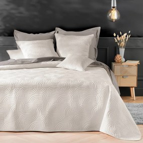 Кремаво комплект шалте и калъфка за възглавница 240x260 cm Solange – douceur d'intérieur