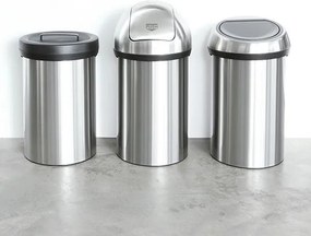 Кош за боклук Brabantia Touch Bin 647245, 60 л, Плавно и безшумно отваряне, Инокс/мат