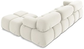 Бял кадифен модулен ъглов диван Lokua – Makamii