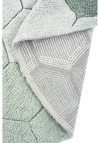 Светлозелен ръчно изработен памучен кръгъл килим подходящ за пране ø 140 cm Honeycomb Blue Sage – Lorena Canals