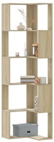 852584 vidaXL Ъглова етажерка 5 рафта сонома дъб 50x50x179 см инженерно дърво