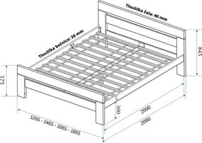 Двойно легло 180x200 cm от масивен бук с включена подматрачна рамка в естествен цвят Fiorentino – B.E.S.