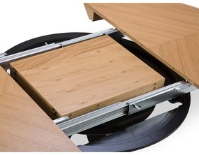 Кръгла сгъваема трапезна маса с допълнителна плоча с дъбов плот ø 120 cm Magnus – Windsor &amp; Co Sofas