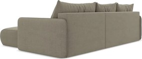 Бежов разтегателен ъглов диван с място за съхранение (десен ъгъл) Nanea – Makamii