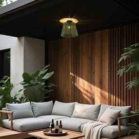 Japandi външна таванна лампа със зелено въже IP54 - Jayla