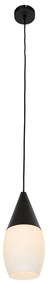 Модерна висяща лампа черна с опалово стъкло - Drop