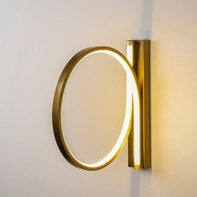 LED стенна лампа в златист цвят ø 30 cm Halka – Opviq lights