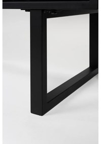 Черен нисък скрин от масивен бор 135x90 cm Linc – White Label