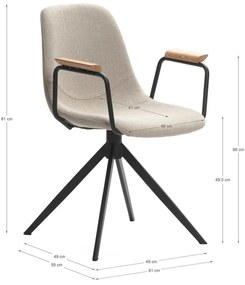 Черни трапезни столове в комплект от 2 бр. Tali – Marckeric