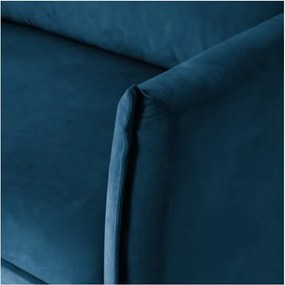 Тъмносин кадифен диван 203 cm Juli – Ropez